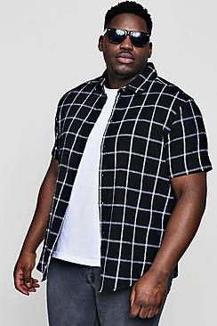 Boohoo Big And Tall Short Sleeve Check Shirt