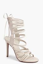 Boohoo Anya Plaited Strappy Lace Up Sandal