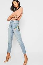 Boohoo Floral Embroidered Skinny Jeans