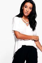 Boohoo Kylie Oversized Cross Strap T-shirt