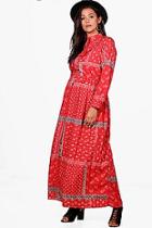 Boohoo Plus Savannah Festival Printed Maxi Dress