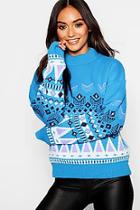 Boohoo Petite Oversized Fairisle Christmas Jumper