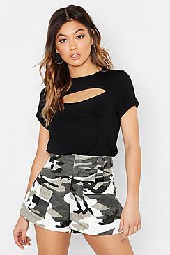 Boohoo Basic Cut Out Detail T-shirt