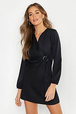Boohoo Woven O-ring Skater Dress