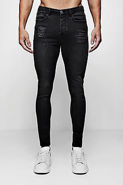 Boohoo Super Skinny Jeans With Light Distressing