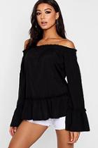 Boohoo Lily Woven Off The Shoulder Top