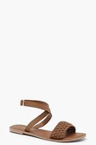 Boohoo Lucy Plaited Cross Ankle Strap Leather Sandals