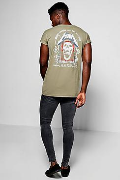 Boohoo Man World Tour Back Print Oversized Sleeveless T-shirt
