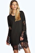 Boohoo Mellissa Woven Lace Detail Swing Dress