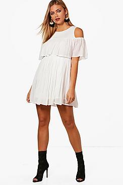 Boohoo Jessica Cold Shoulder Dress