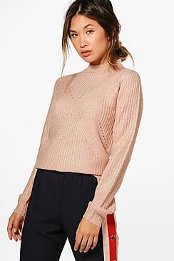 Boohoo Caroline Turtle Neck Ribbed Jumper