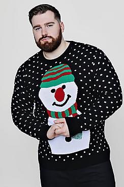Boohoo Big And Tall Snowman Christmas Jumper