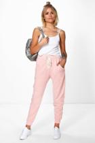 Boohoo Ava Lace Up Loopback Joggers Rose