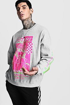 Boohoo Sound Tour Graphic Print Oversized Sweatshirt