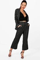 Boohoo Petite Maisy Stripe Kick Hem Co-ord Trouser