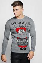 Boohoo Mr Claus Christmas Knitted Jumper