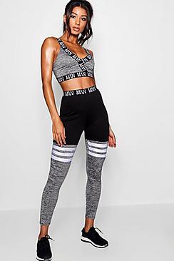 Boohoo Fit 'man' Stripe Detail Panel Gym Legging