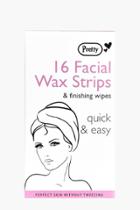 Boohoo 16 Facial Wax Strips With Wipes Clear