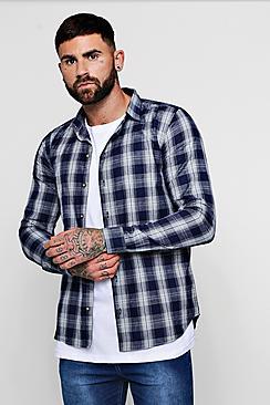 Boohoo Long Sleeve Flannel Check Shirt