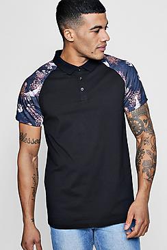Boohoo Bird Print Raglan Polo