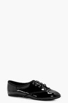 Boohoo Faye Patent Lace Up Brogue