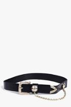 Boohoo Angel Chain And Coin Detail Waist Belt Black