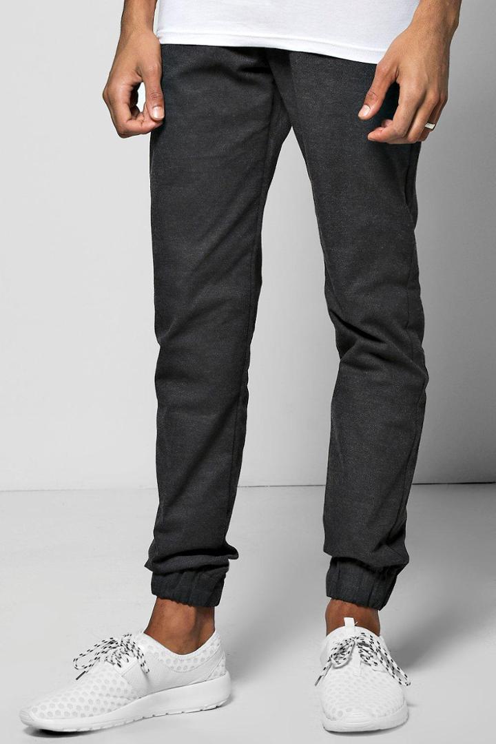 Boohoo Smart Woven Joggers With Elasticated Waistband Charcoal