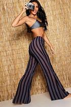 Boohoo Pinstripe Mesh Beach Pants