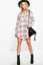 Boohoo Emillie Check Shirt Dress