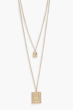 Boohoo Double Square Layered Necklace