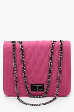 Boohoo Haley Velvet Quilted Cross Body Bag