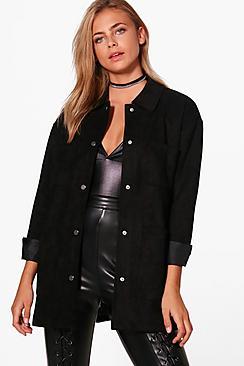 Boohoo Lauren Suedette Utility Jacket