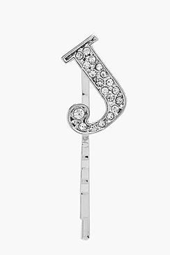 Boohoo Jess Diamante J Initial Hair Slide