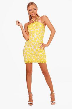 Boohoo Boutique Two Tone Lace Bodycon Dress