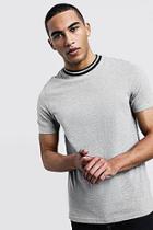 Boohoo Pique Extended Neck T-shirt With Contrast Tip