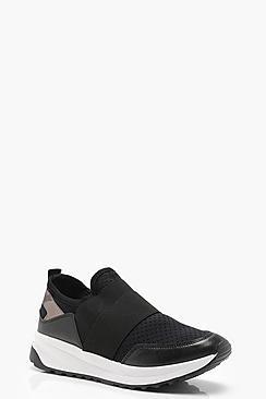 Boohoo Hannah Elastic Strap Trainers