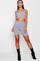 Boohoo Petite Cycle Short + Crop Vest Co-ord