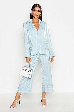 Boohoo Satin Stripe Blazer