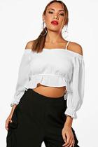 Boohoo Alexis Woven Cold Shoulder Top