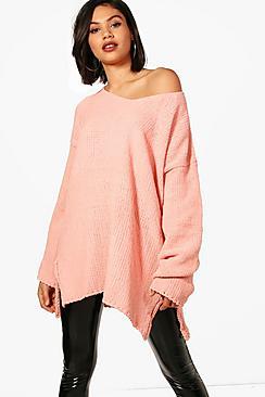 Boohoo V Neck Chenille Jumper