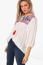 Boohoo Emily Embellished Smock Top