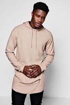 Boohoo Longline Fishtail Hoodie In Overdye