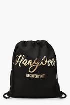 Boohoo Foil Print Hangover Recovery Draw Cord Rucksack