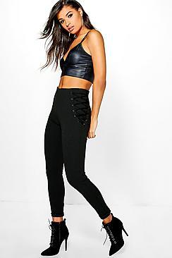 Boohoo Boutique Holly Lace Up Detail Trouser