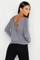 Boohoo Lace Cross Back Sweater