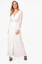 Boohoo Boutique Elise Crochet Waist Lace Maxi Dress