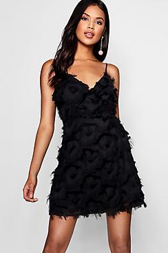 Boohoo Izzy Textured Wrap Detail Dress