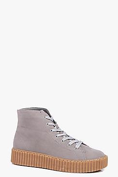 Boohoo Violet Creeper Hi Top Boot