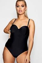 Boohoo Plus Violet Underwired Push Up Swimsuit