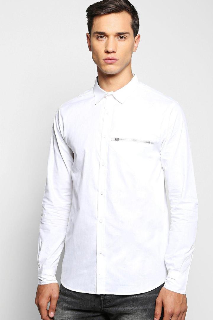 Boohoo Pocket Detail Shirt White